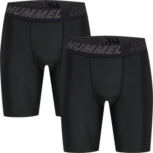 hmlTE TOPAZ 2-PACK TIGHT SHORTS, BLACK/BLACK, packshot
