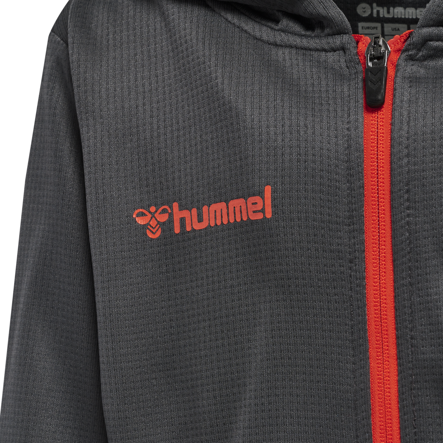 hmlAUTHENTIC KIDS POLY ZIP HOODIE, ASPHALT, packshot