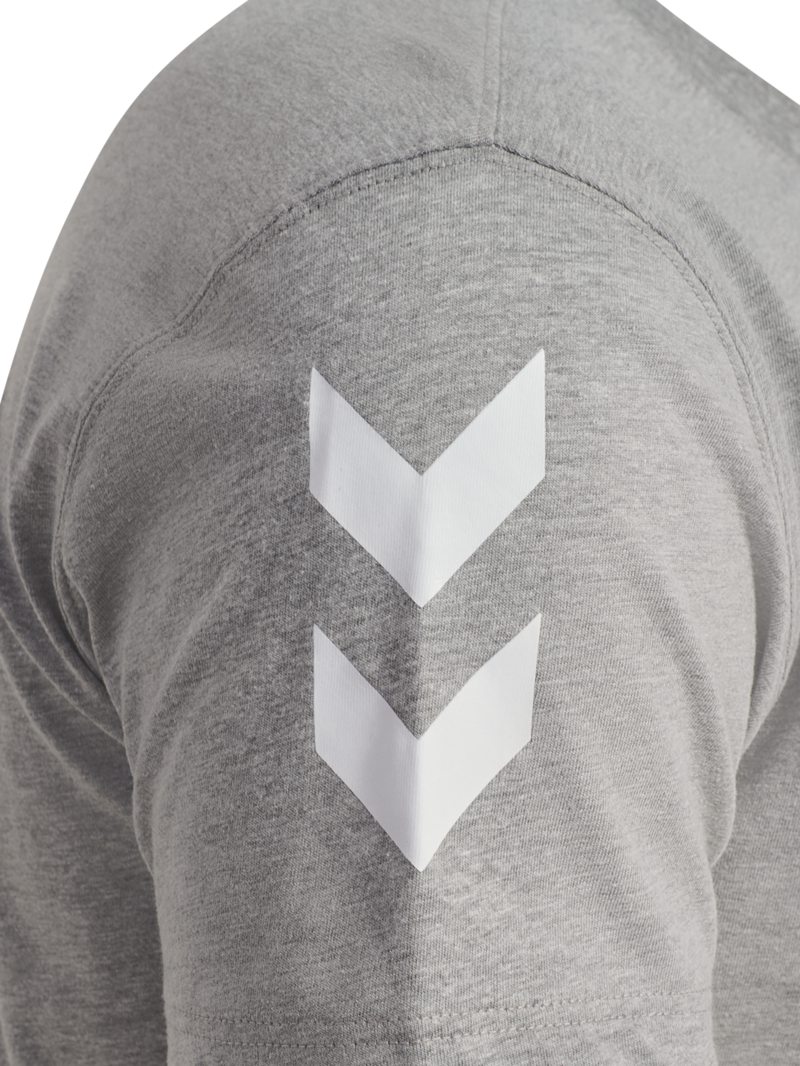 hmlGO 2.0 CHEVRON T-SHIRT S/S, GREY MELANGE, packshot