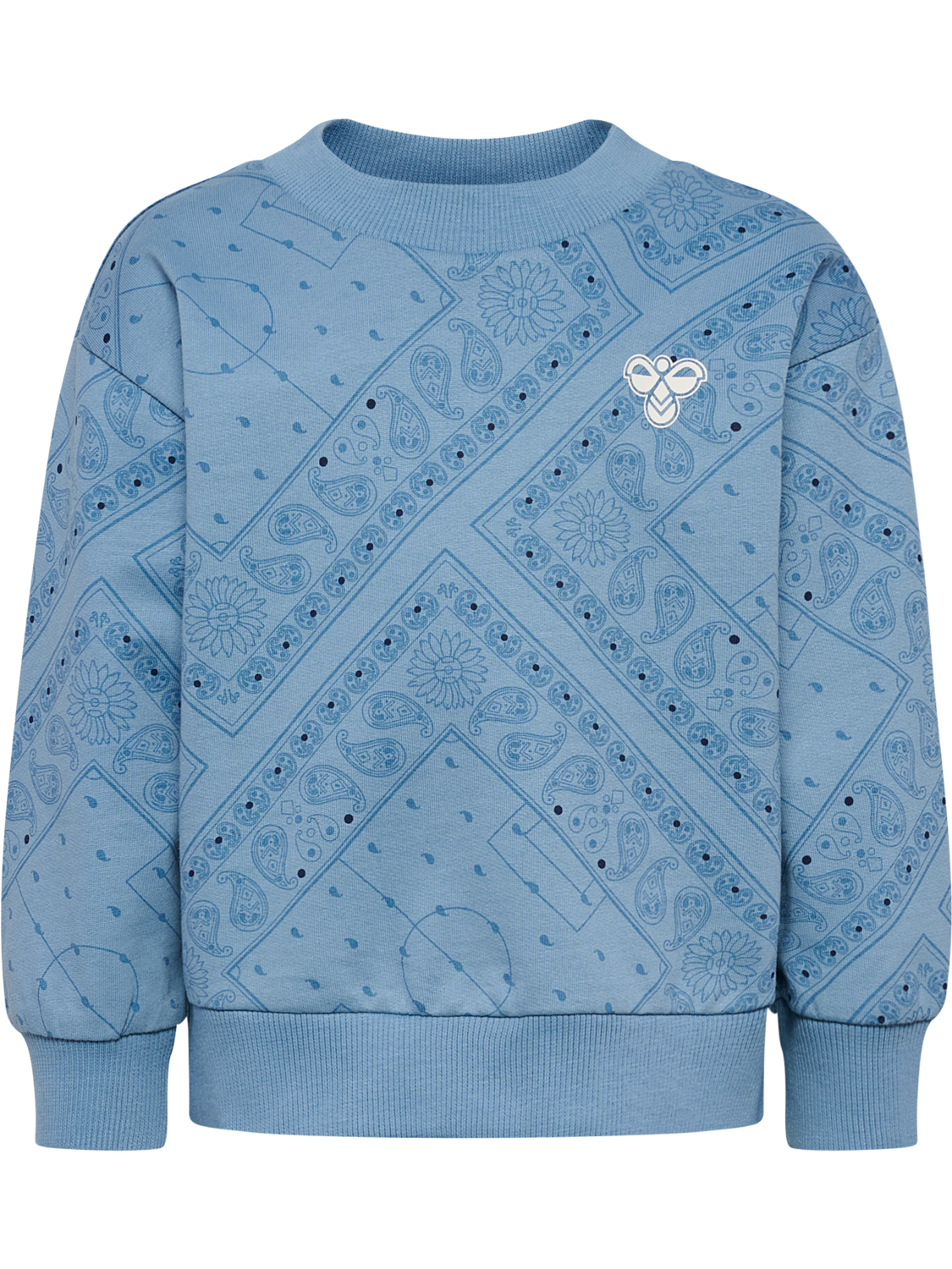 hmlMINI LOOSE PAISLEY AOP SWEATSHIR, FADED DENIM, packshot