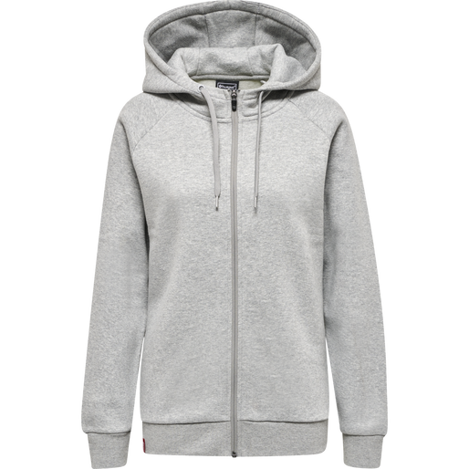 hmlRED HEAVY ZIP HOODIE WOMAN, GREY MELANGE hmlRED HEAVY ZIP HOODIE WOMAN, GREY MELANGE, packshot