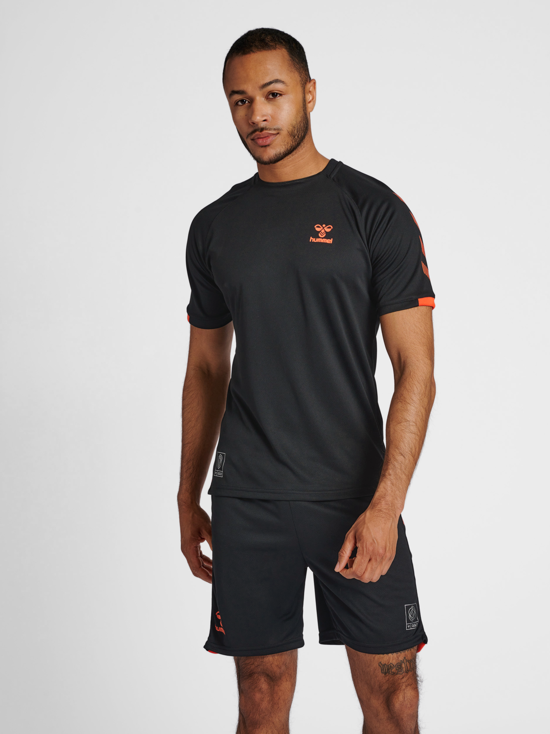 Hummel Football Soccer Mens Sports Training Core Poly Shorts Regular Fit Black 