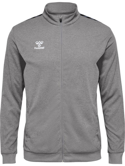 hmlAUTHENTIC PL ZIP JACKET, GREY MELANGE hmlAUTHENTIC PL ZIP JACKET, GREY MELANGE, packshot
