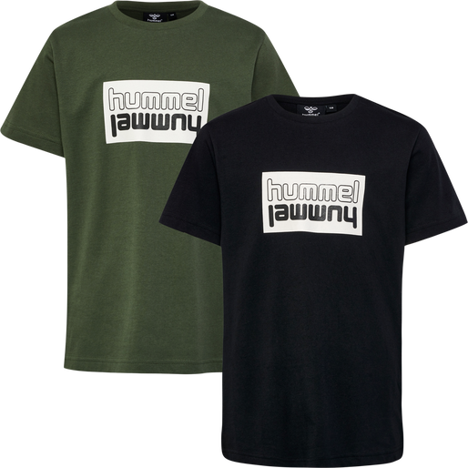 hmlDUO T-SHIRT 2-PACK, BLACK/THYME, packshot