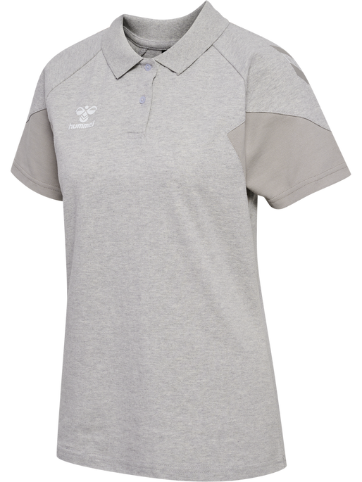hmlTRAVEL POLO WOMAN, LIGHT GREY MELANGE, packshot
