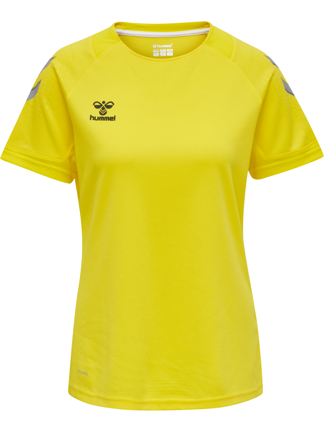 hmlLEAD WOMENS S/S POLY JERSEY, BLAZING YELLOW, packshot