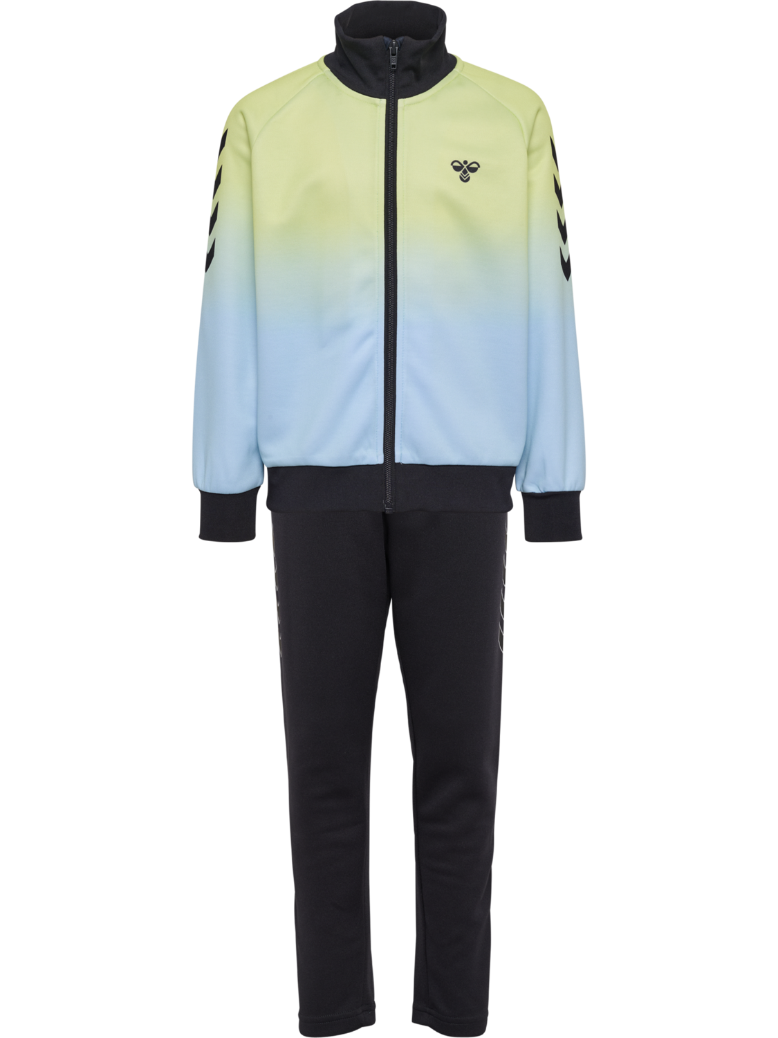 hmlJR GRADIENT TRACK SUIT, SHADOW LIME/BLACK, packshot