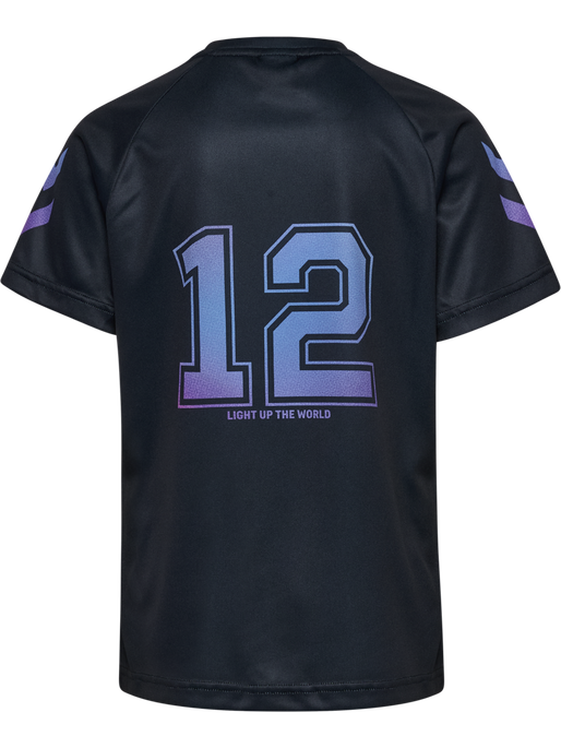 hmlSHIMMER T-SHIRT S/S, BLACK/CAYENNE, packshot