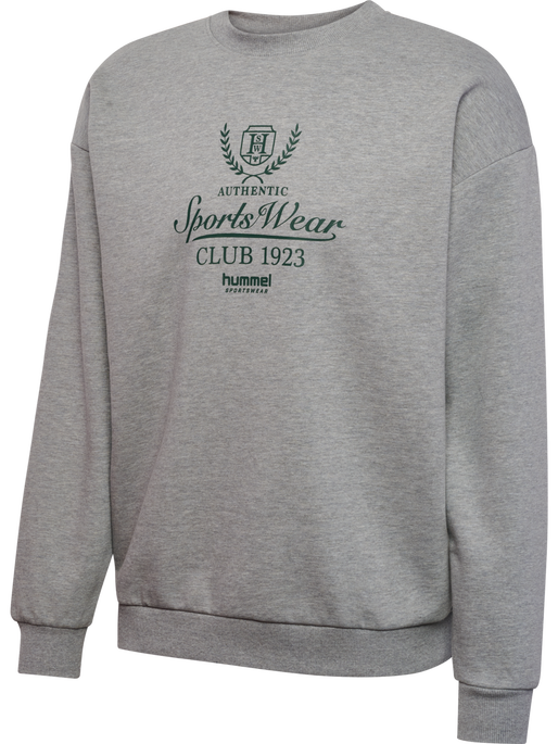 hmlLOOSE CREWNECK CLUB SPORTSWEAR, GREY MELANGE hmlLOOSE CREWNECK CLUB SPORTSWEAR, GREY MELANGE, packshot