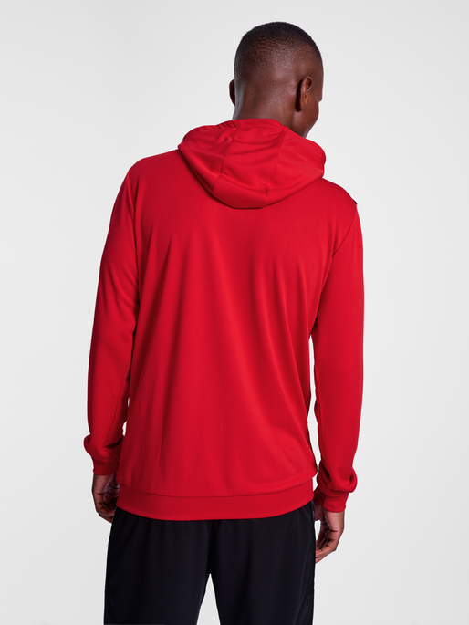 hmlAUTHENTIC PL HOODIE, TRUE RED, model