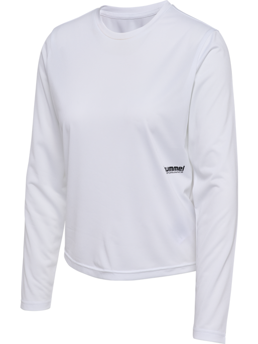 hmlPULSE WORKOUT W T-SHIRT L/S, WHITE, packshot