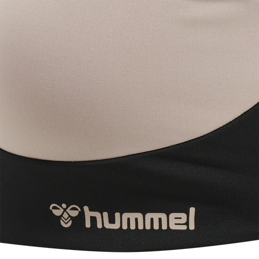 hmlMT RIGA SPORTS BRA, BLACK/CHATEAU GREY, packshot