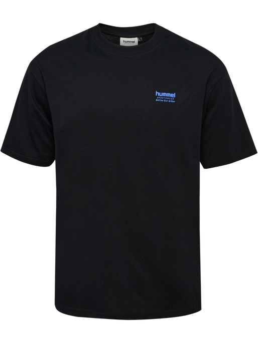 hmlLOOSE T-SHIRT S/S HSW FOOTBALL, BLACK, packshot