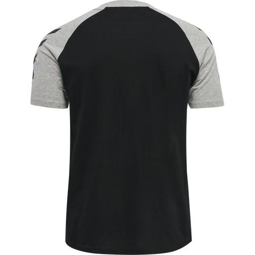 hmlLEGACY BLOCKED T-SHIRT, BLACK/GREY MELANGE, packshot