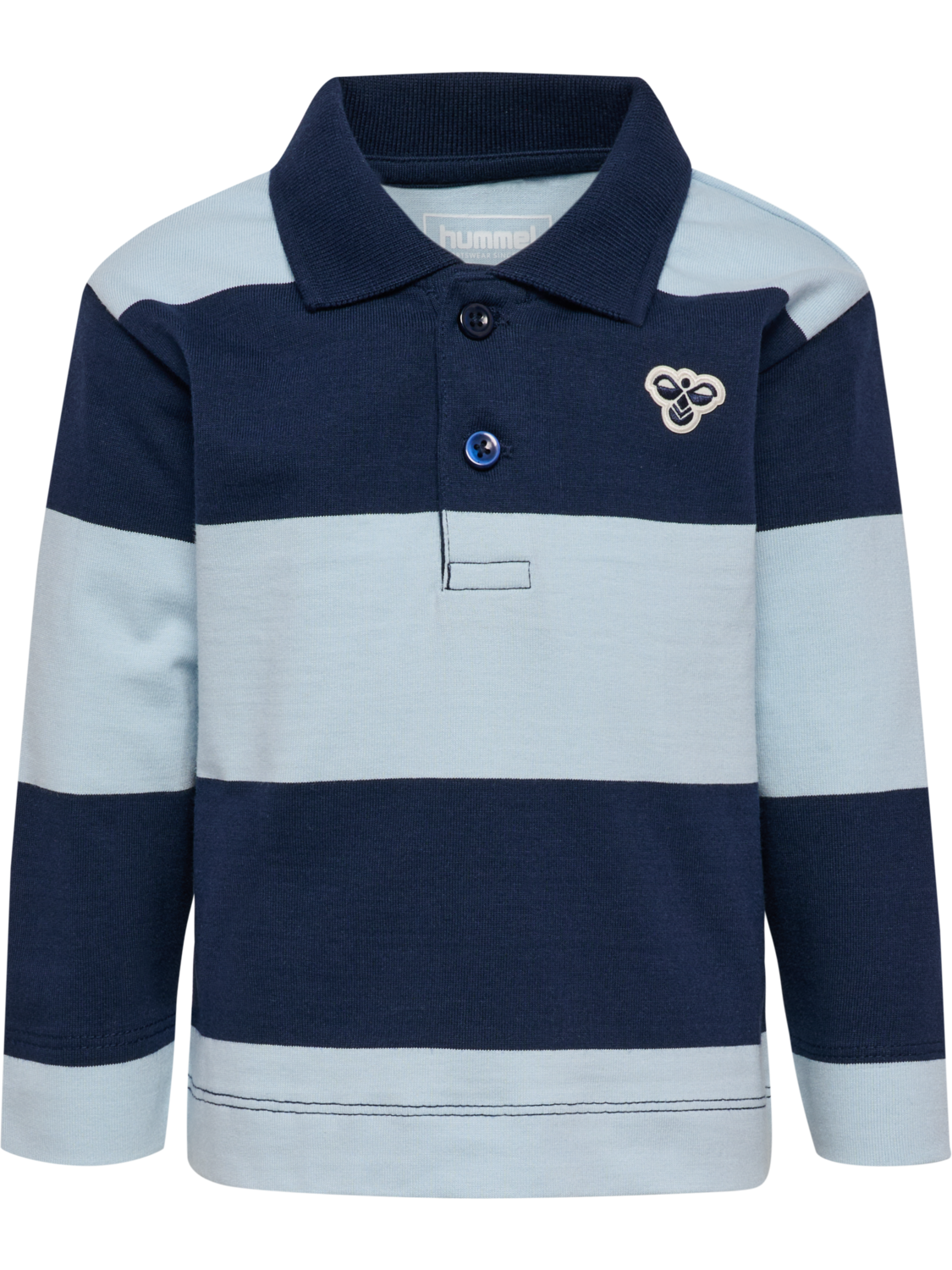 hmlMINI LOOSE STRIPE POLO SHIRT, DRESS BLUES, packshot