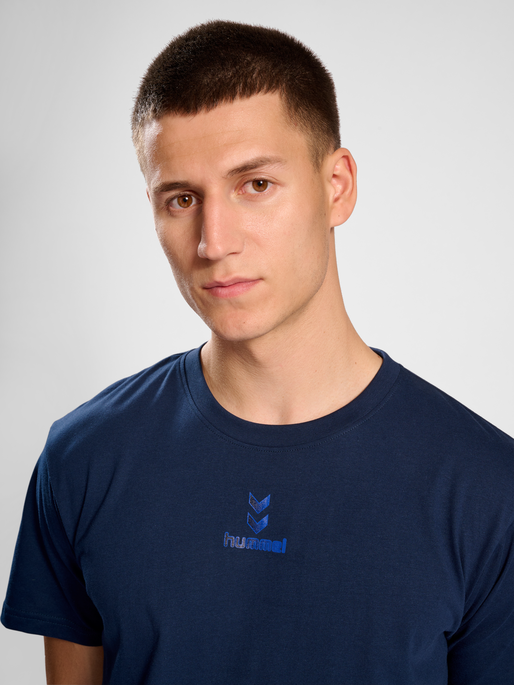 hmlACTIVE CHEVRONS CO TEE S/S, DRESS BLUES, model