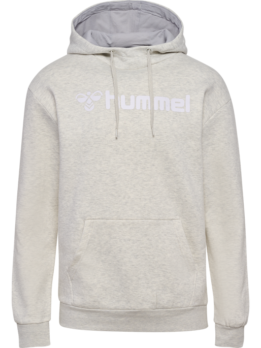hmlMOVER COTTON HOODIE, EGRET MELANGE, packshot