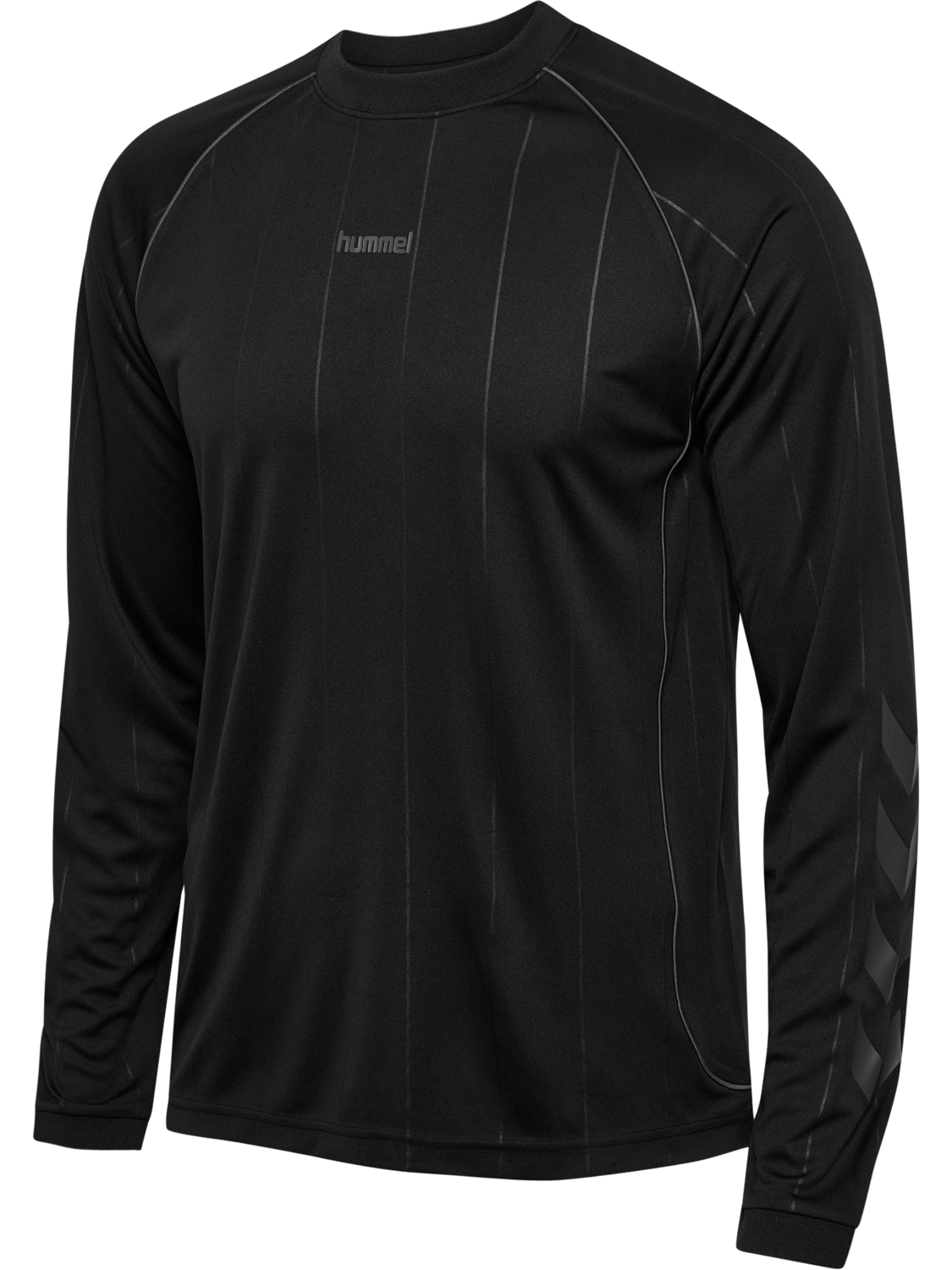 hmlPITCH T-SHIRT L/S, BLACK, packshot