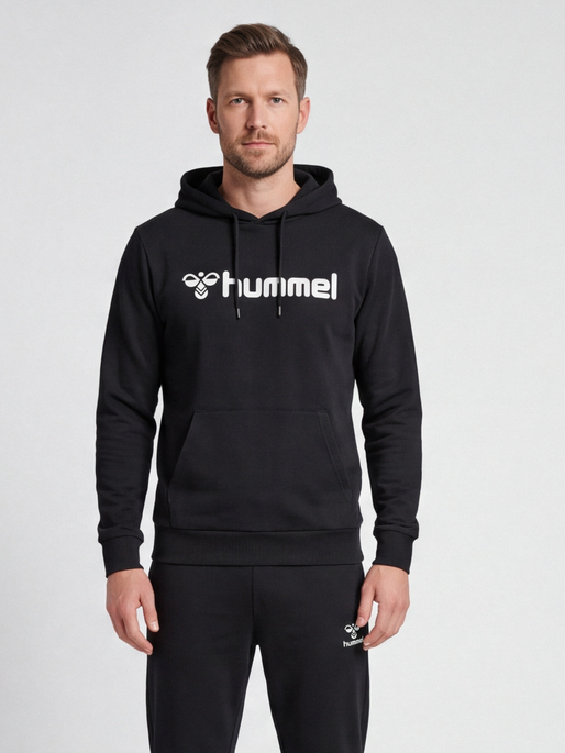 hmlGO 2.0 LOGO HOODIE, BLACK, model
