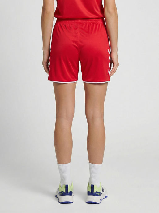 hmlCORE 2.0 SHORTS WOMAN, TRUE RED/WHITE, model