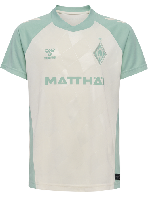 WER 24/25 AWAY JERSEY S/S KIDS, MARSHMELLOW/SILT GREEN, packshot
