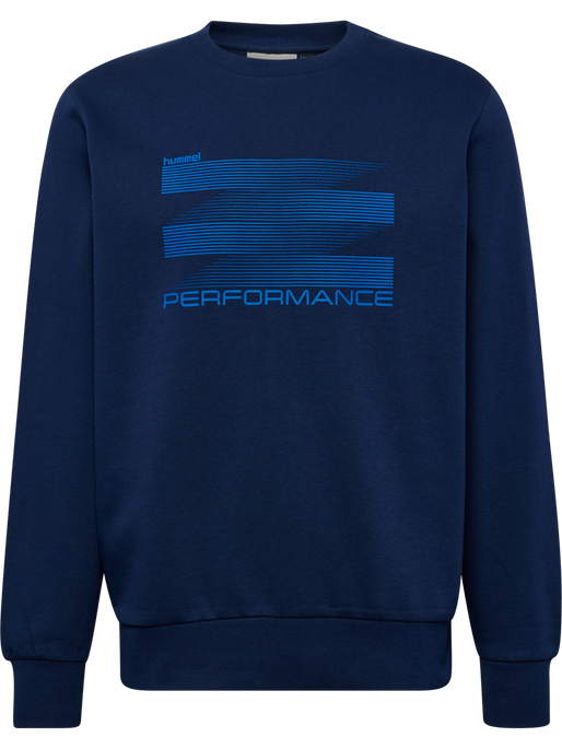 hmlGRAPHIC CREWNECK, DRESS BLUES, packshot