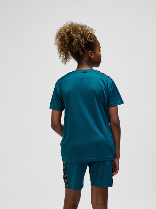 hmlAUTHENTIC PL JERSEY S/S KIDS, BLUE CORAL/SULPHUR SPRING, model