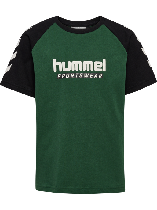 hmlJR LOGO T-SHIRT S/S, DARK GREEN, packshot