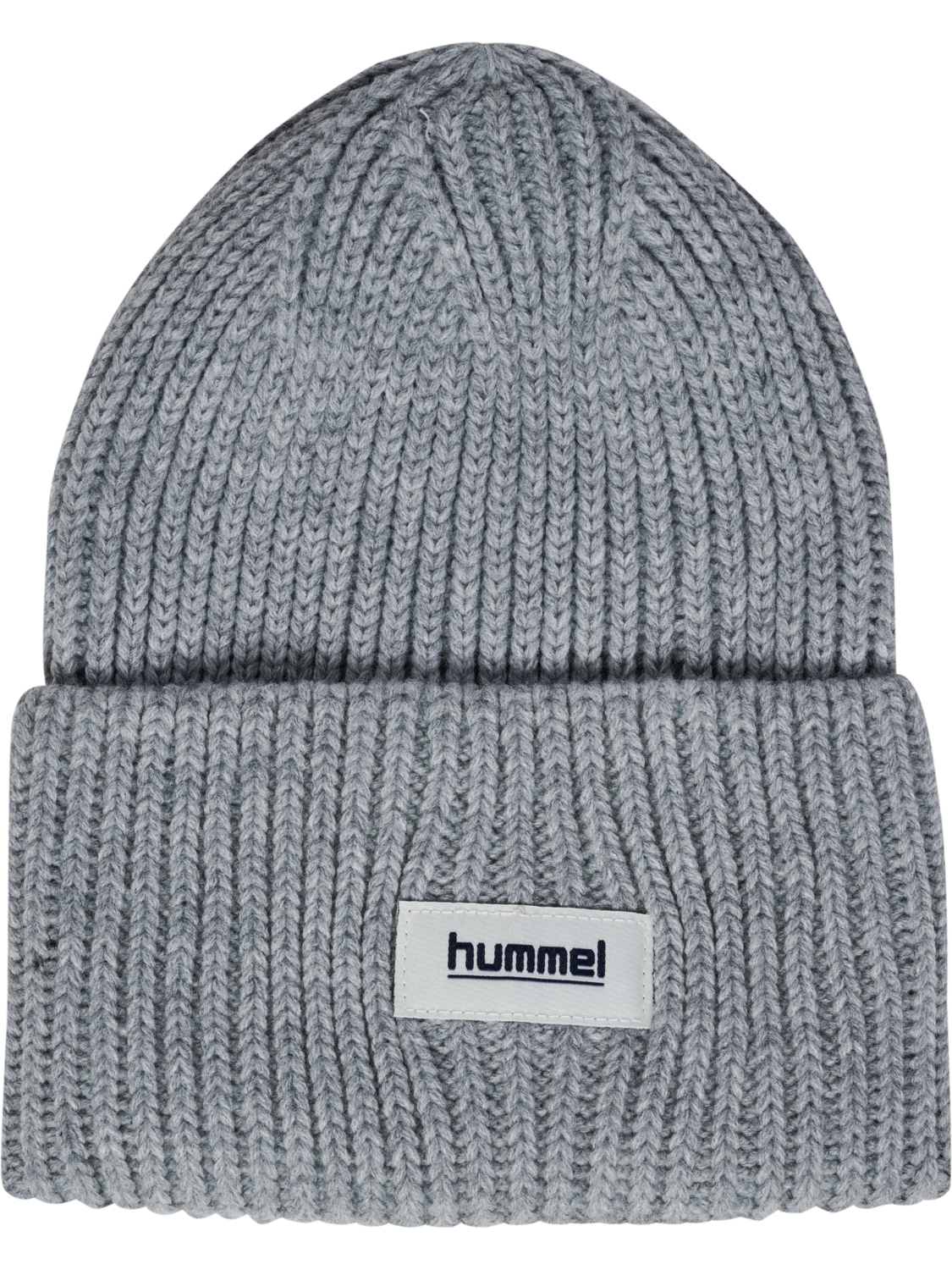 hmlJR HEAVY RIB KNIT BEANIE, GREY MELANGE, packshot
