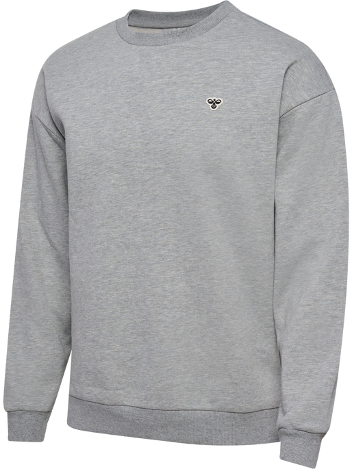 hmlLOOSE CREWNECK BEE, GREY MELANGE, packshot