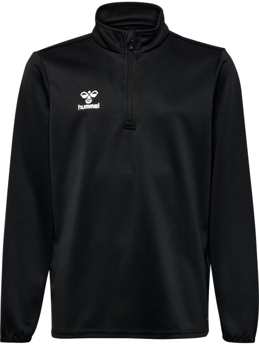 hmlESSENTIAL HALF-ZIP KIDS, BLACK, packshot