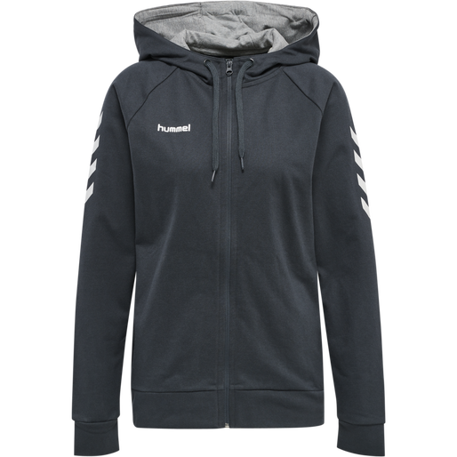 HMLGO COTTON ZIP HOODIE WOMAN, INDIA INK, packshot