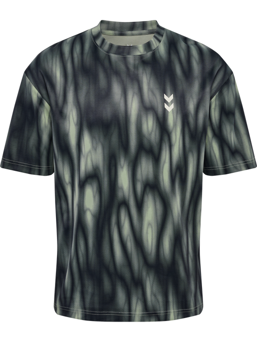 hmlHIIT AOP LOOSE T-SHIRT S/S, SEAGRASS, packshot