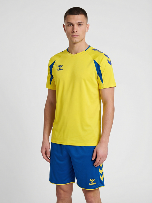 hmlCORE 2.0 JERSEY S/S, BLAZING YELLOW/TRUE BLUE, model