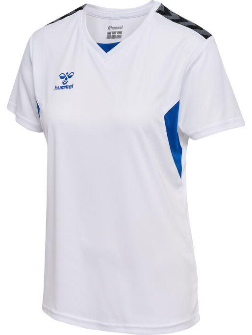 hmlAUTHENTIC PL JERSEY S/S WOMAN, WHITE/TRUE BLUE, packshot