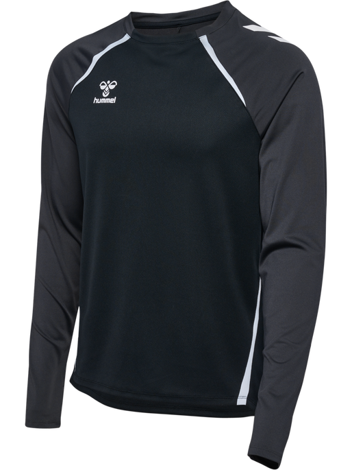 hmlLEAD 2.0 CREW SWEAT, BLACK/ASPHALT, packshot