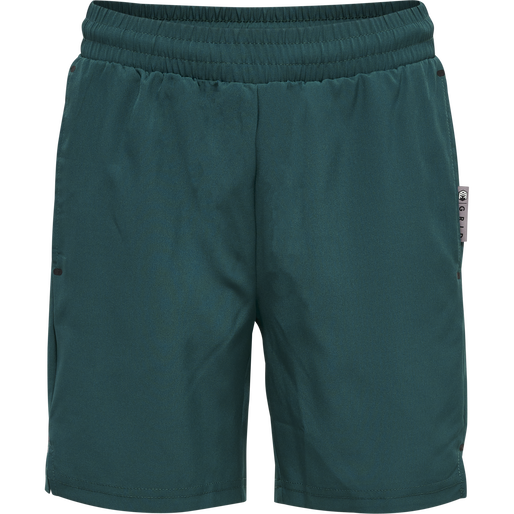 hmlMOVE GRID WOVEN SHORTS KIDS, DEEP TEAL, packshot