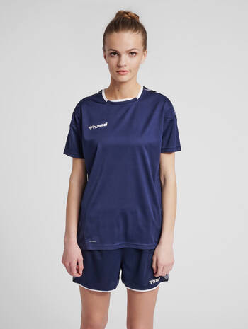 hmlAUTHENTIC POLY JERSEY WOMAN S/S, MARINE, model