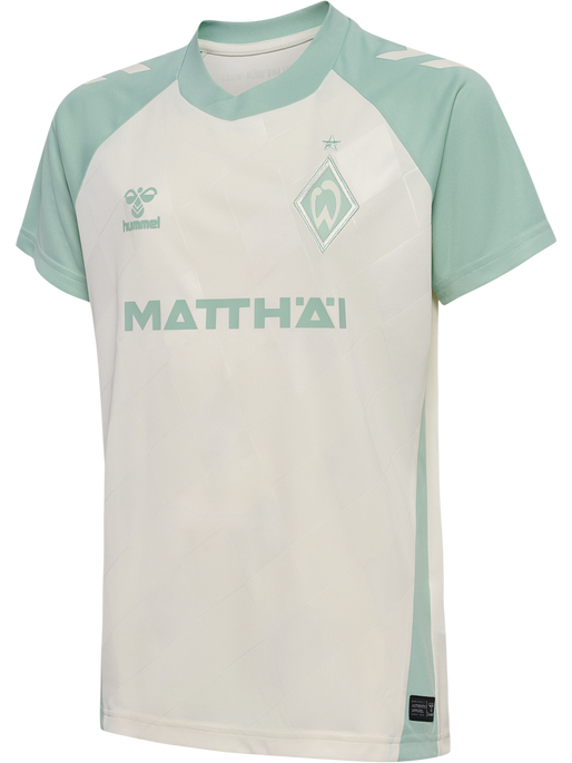 WER 24/25 AWAY JERSEY S/S KIDS, MARSHMELLOW/SILT GREEN, packshot