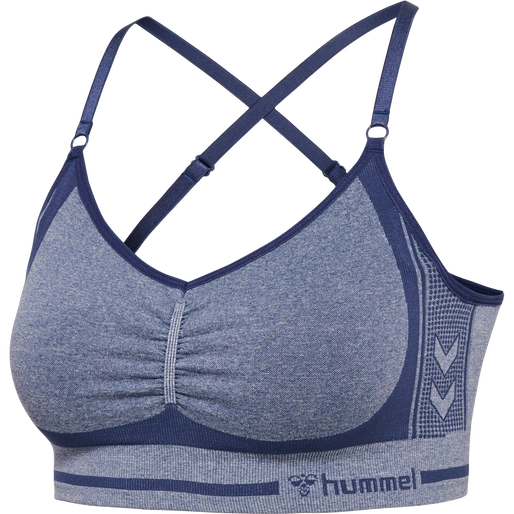 hmlMT LULU SEAMLESS SCRUNCH BRA, INSIGNIA BLUE MELANGE, packshot