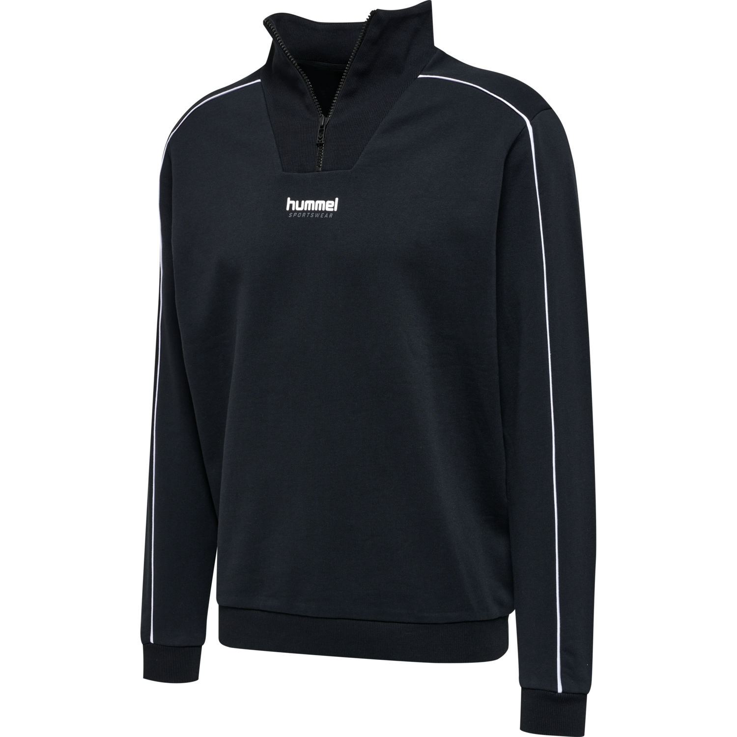 hmlLGC WESLEY HALF ZIP SWEATSHIRT, BLACK, packshot