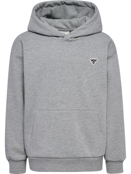 hmlJR LOOSE HOODIE BEE, GREY MELANGE, packshot
