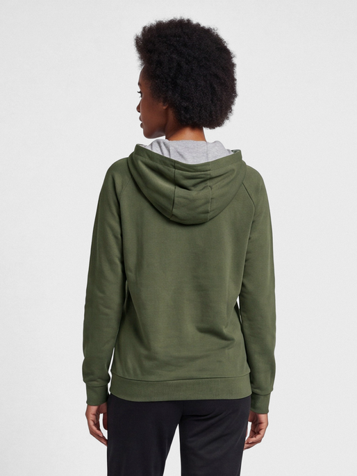 HMLGO COTTON LOGO HOODIE WOMAN, GRAPE LEAF, model