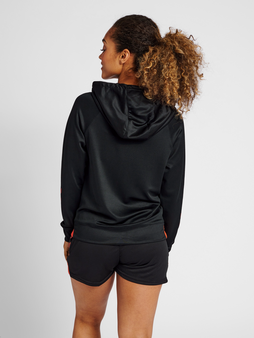 hmlGG12 ACTION ZIP HOODIE WOMAN, BLACK, model