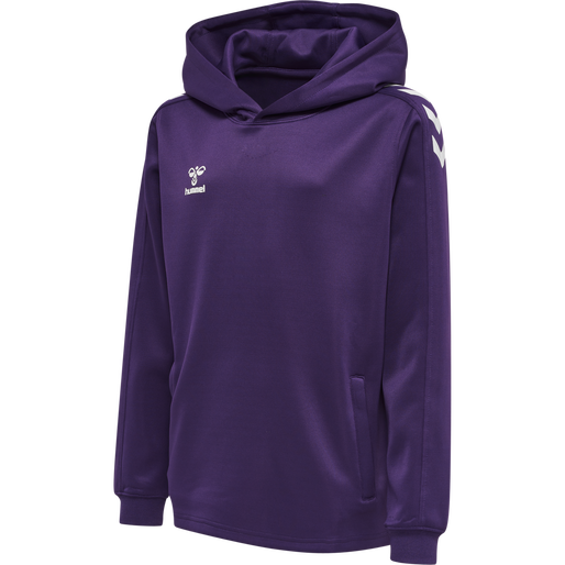 hmlCORE XK POLY KIDS SWEAT HOODIE, ACAI/WHITE hmlCORE XK POLY KIDS SWEAT HOODIE, ACAI/WHITE, packshot