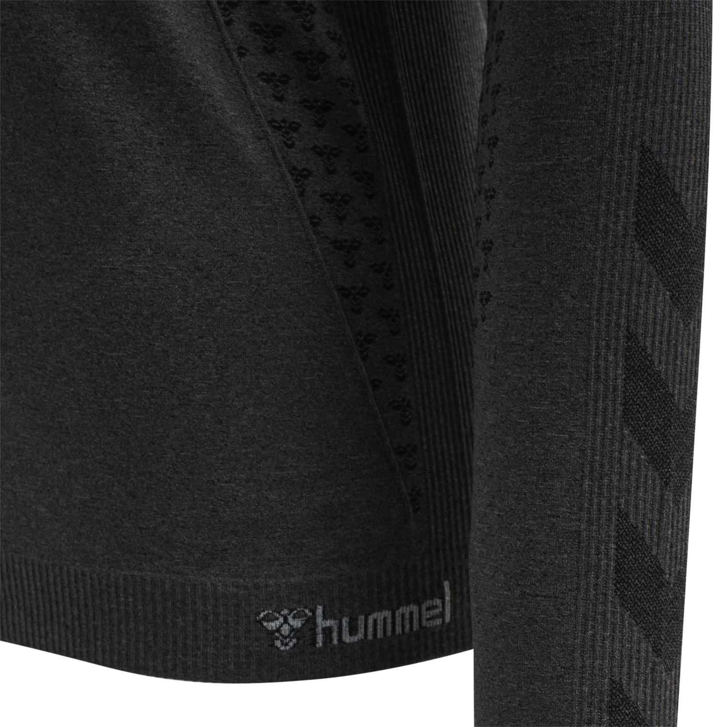 hmlCI SEAMLESS T-SHIRT L/S, BLACK MELANGE, packshot