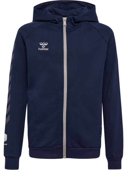 hmlMOVE GRID COTTON ZIP HOODIE KIDS, MARINE, packshot