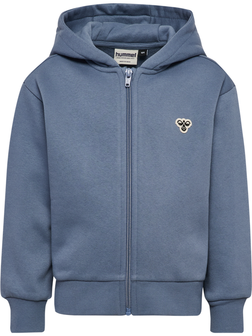 hmlJR LOOSE ZIP HOODIE BEE, FLINT STONE, packshot