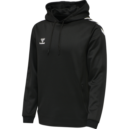 hmlCORE XK POLY SWEAT HOODIE, BLACK, packshot