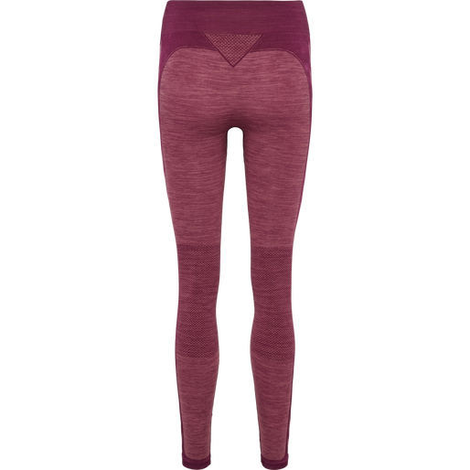hmlCLEA SEAMLESS MID WAIST TIGHTS, GRAPE WINE/CRUSHED BERRY MEL, packshot